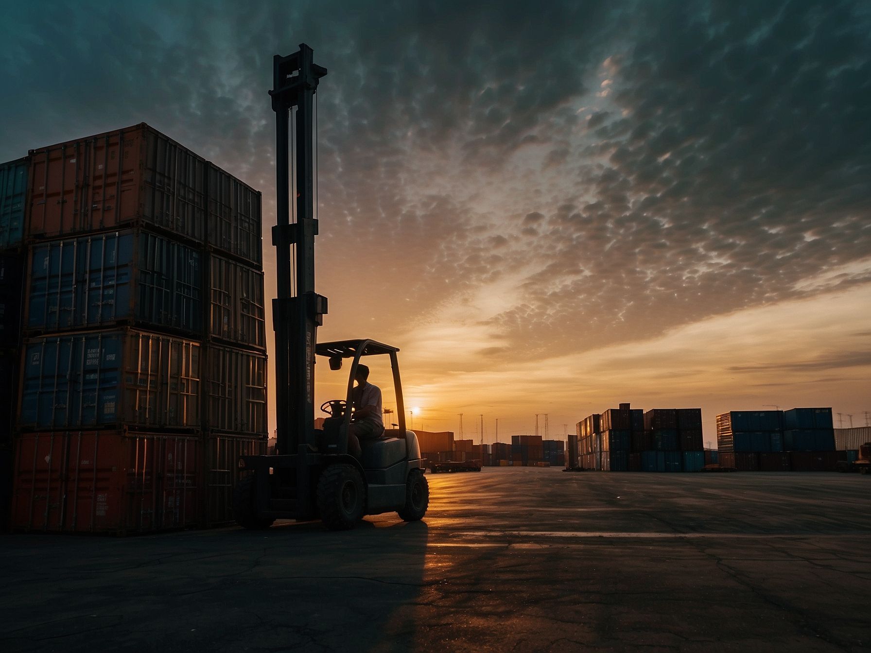 Pallet barang dimuat naik untuk penghantaran Sarawak