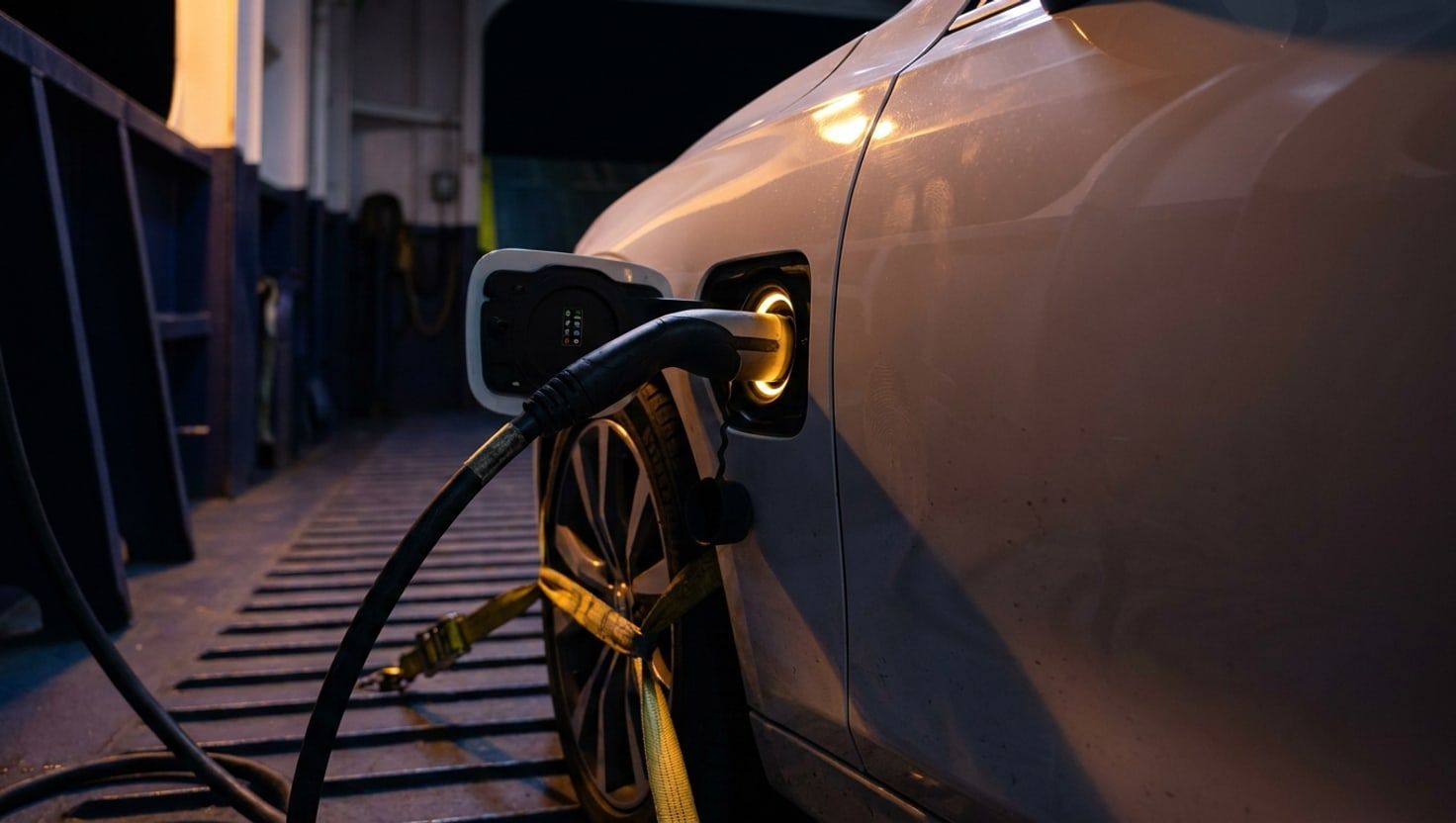 Kereta elektrik moden di pelabuhan — hantar EV ke Sabah Sarawak via kontena